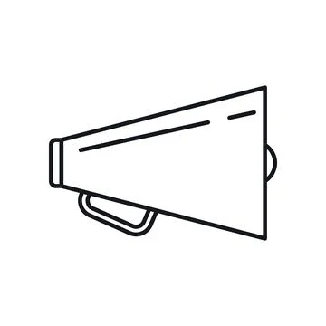Vector Megaphone in outline style isolated on white Stock Illustration