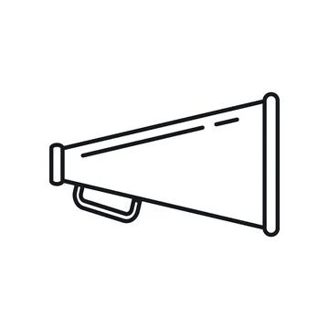 Vector Megaphone in outline style isolated on white Stock Illustration