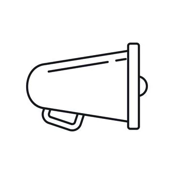 Vector Megaphone in outline style isolated on white Stock Illustration