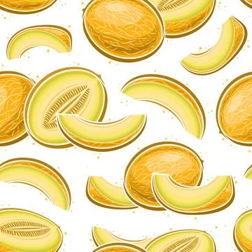 Vector Melon Seamless Pattern 库存插图