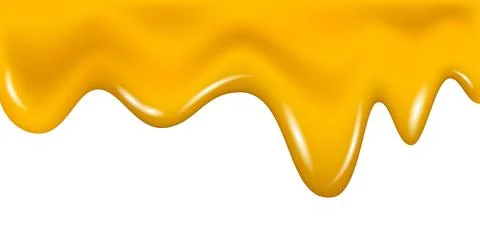 Vector melted bee honey background, melting cheese liquid border. Illustrazione stock