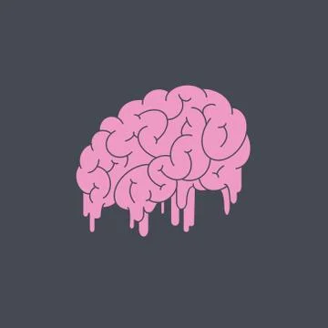Vector melting brain Stock Illustration