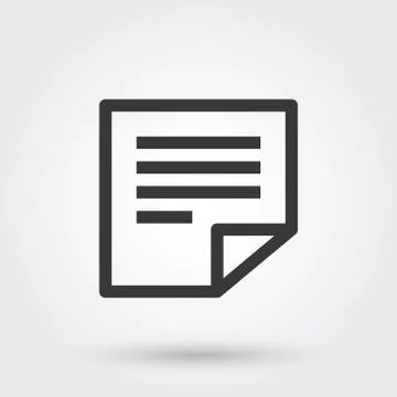 Vector, Memo, Sticky Notes, Message Line Icon with shadow Stock Illustration