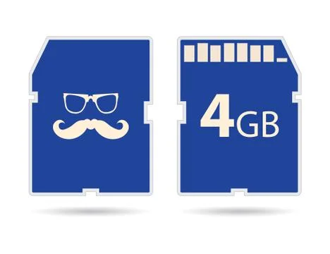 Vector memory sd card with hipster design Stock Illustration