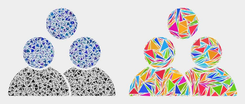 Vector Men Mosaic Icon of Triangle Elements Illustrazione stock