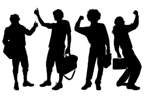 Vector men silhouette. Stock Illustration