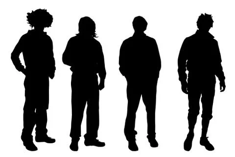 Vector men silhouette. Stock Illustration