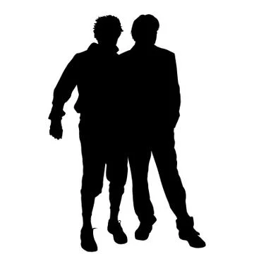 Vector men silhouette. Stock Illustration