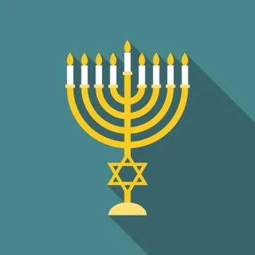 Vector menorah, flat design Stock Illustration
