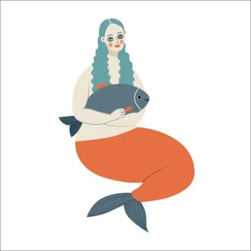 Vector mermaid, Dodo collection Stock Illustration