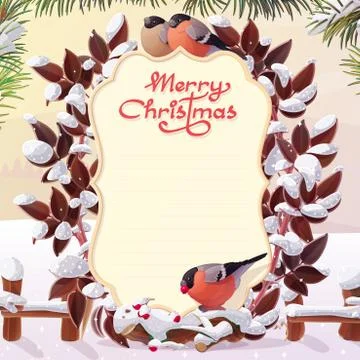 Vector Merry Christmas card Illustrazione stock