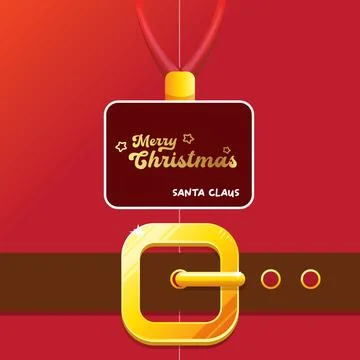 Vector merry christmas classic red cartoon square banner background with santa 스톡 일러스트
