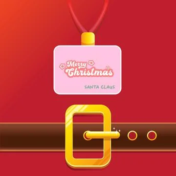 Vector merry christmas classic red cartoon square banner background with santa Stock Illustration