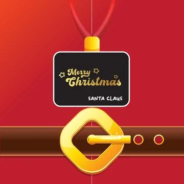 Vector merry christmas classic red cartoon square banner background with santa Stock Illustration