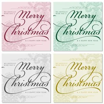 Vector merry christmas frame set Stock Illustration