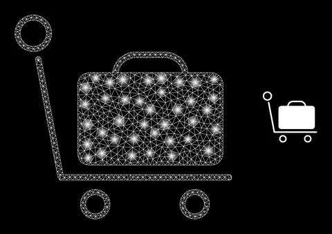 Vector Mesh Net Baggage Cart with Magic Constellation Stars Stock Illustration