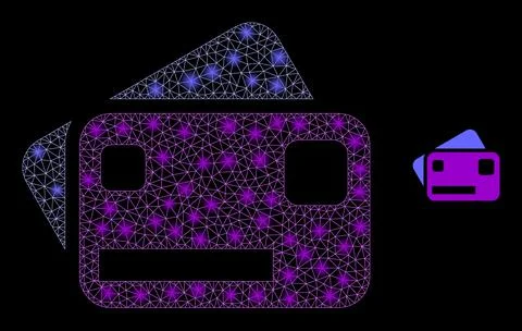 Vector Mesh Net Bank Cards with Glare Network Spots 스톡 일러스트