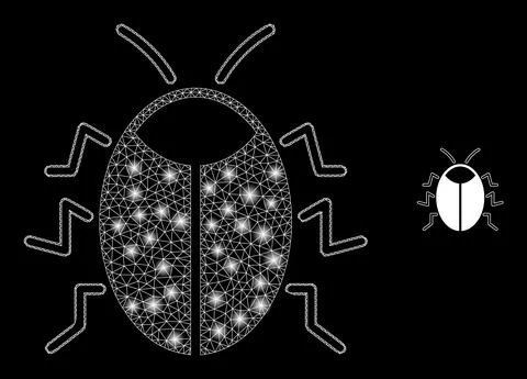 Vector Mesh Net Bug with Glare Carcass Flashes Illustrazione stock