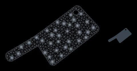 Vector Mesh Net Butchery Knife with Illumitated Constellation Dots Stock Illustration