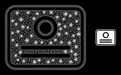 Vector Mesh Net Certificate with Glare Wire Frame Dots Stock Illustration