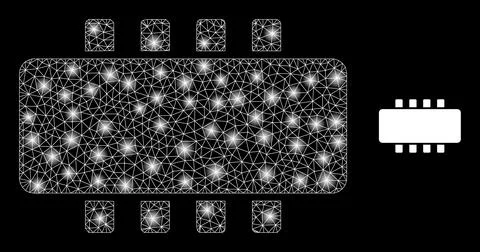 Vector Mesh Net Chip with Magic Carcass Dots Stock Illustration