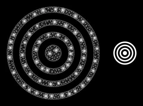 Vector Mesh Net Concentric Circles with Bright Carcass Spots 库存插图