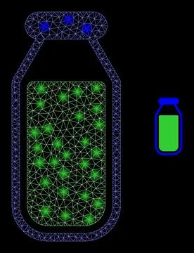 Vector Mesh Net Drinking Bottle with Majestic Constellation Flashes Stock Illustration