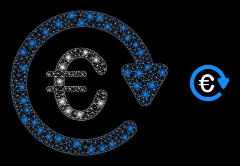 Vector Mesh Net Euro Pay Again with Magic Network Dots Stock Illustration