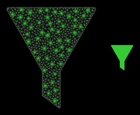 Vector Mesh Net Filter with Illumitated Carcass Flares Stock Illustration