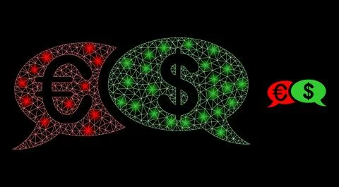 Vector Mesh Net Financial Chat Messages with Magic Network Stars Illustrazione stock