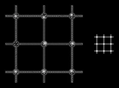 Vector Mesh Net Grid with Majestic Carcass Dots 스톡 일러스트