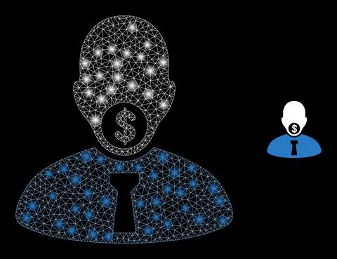Vector Mesh Net Hush Money with Shiny Constellation Dots Stock Illustration