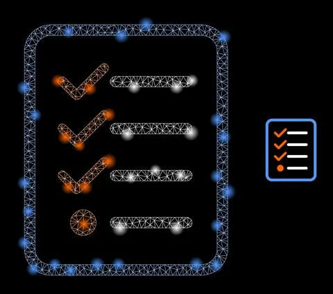 Vector Mesh Net Items List Page with Magic Carcass Flashes イラスト素材