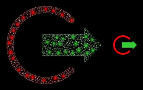 Vector Mesh Net Logout with Glowing Constellation Flashes Illustrazione stock
