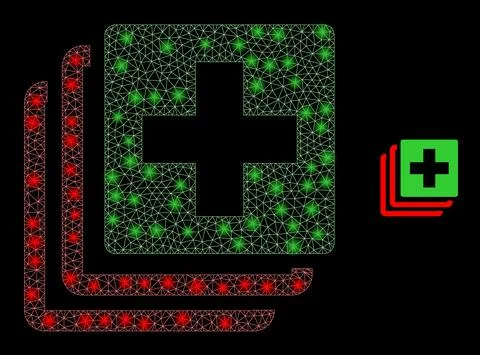Vector Mesh Net Medical Data with Magic Network Flares 库存插图