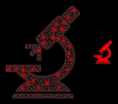 Vector Mesh Net Microscope with Glare Carcass Flashes Illustrazione stock