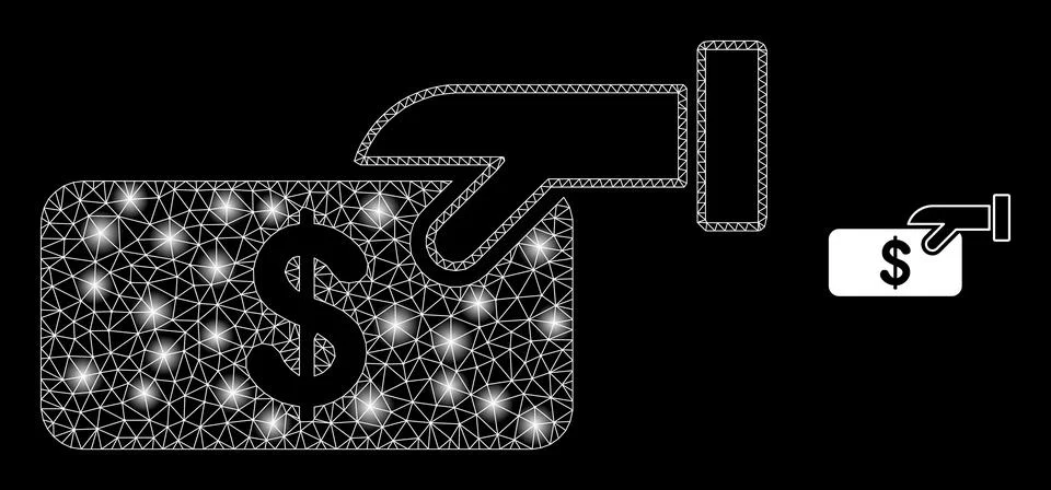 Vector Mesh Net Pay Cash with Shiny Network Flashes Stock Illustration