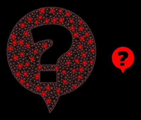 Vector Mesh Net Question with Glare Wire Frame Flashes Illustrazione stock