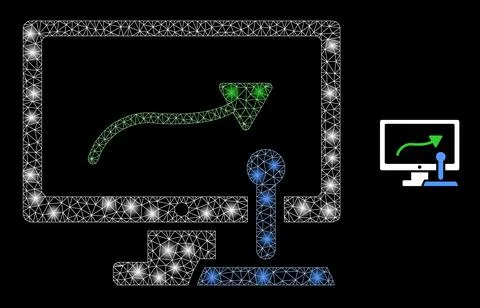 Vector Mesh Net Remote Control Display with Majestic Constellation Stars Stock Illustration