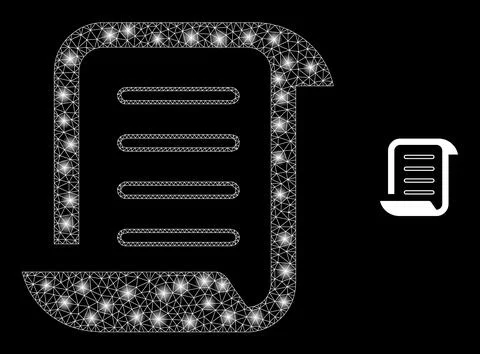 Vector Mesh Net Scroll List with Glowing Wire Frame Dots Stock Illustration