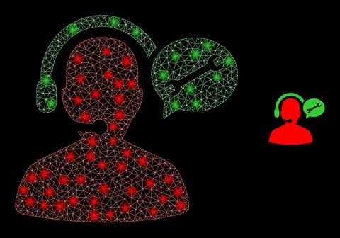 Vector Mesh Net Service Operator Message with Light Network Flares Illustrazione stock