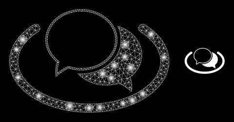 Vector Mesh Net Social Network Messages with Magic Network Dots Stock Illustration