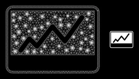 Vector Mesh Net Stocks Chart with Majestic Constellation Dots Illustrazione stock
