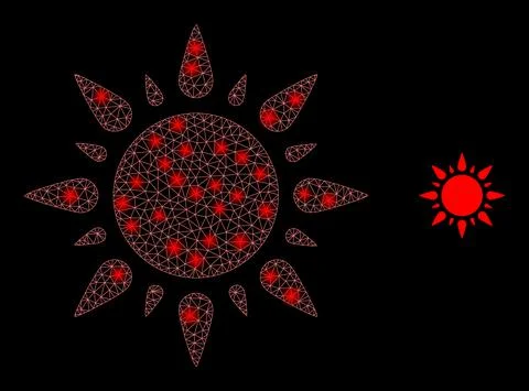 Vector Mesh Net Sunshine with Magic Carcass Spots Stock Illustration