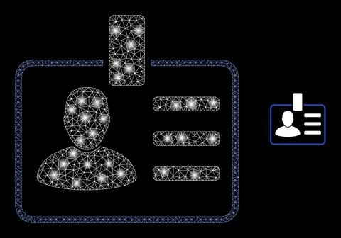 Vector Mesh Net User Badge with Illumitated Wire Frame Stars 스톡 일러스트