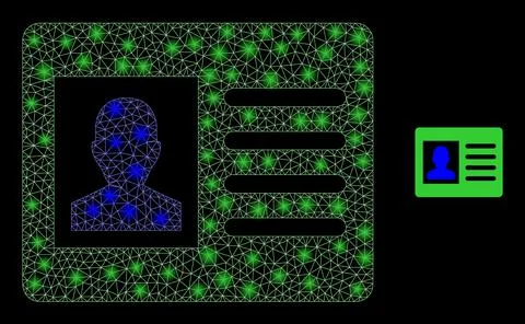 Vector Mesh Net User Card with Light Network Dots Stock Illustration