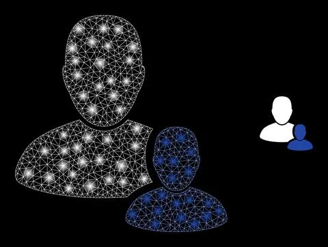 Vector Mesh Net User Manager with Majestic Constellation Flashes Illustrazione stock