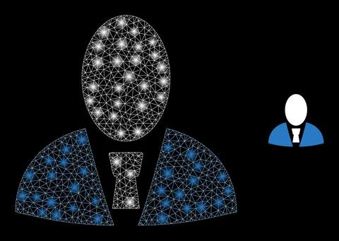 Vector Mesh Net User Profile with Magic Network Dots Stock Illustration