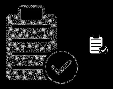 Vector Mesh Web Accept Pad Text with Light Network Flares Stock Illustration