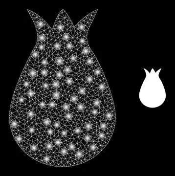 Vector Mesh Web Alien Egg with Magic Constellation Flashes Illustrazione stock
